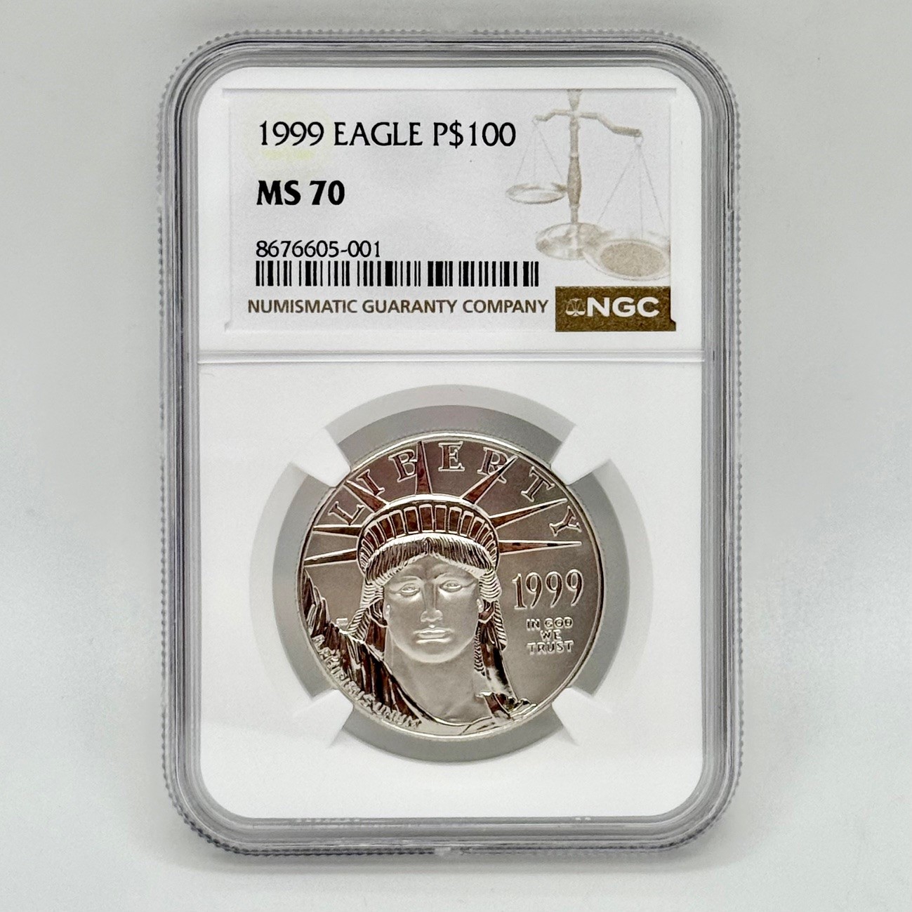 1999 Platinum Eagle | Certified | Endeavor Metals Group | MS70